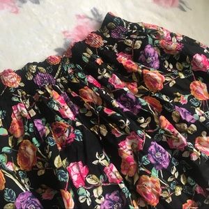 Black Floral Skirt